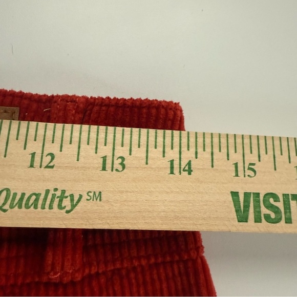 Judy Blue Orange Rust Slim Fit High Waist Stretch Corduroy Carpenter Jeans - Picture 15 of 16